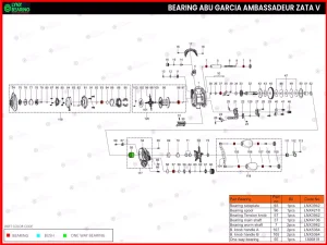 Abu Garcia Zata V Bearing kits reel schematic
