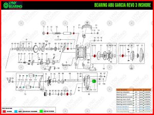Abu Garcia Revo 3 Inshore Bearing Kits reel schematic