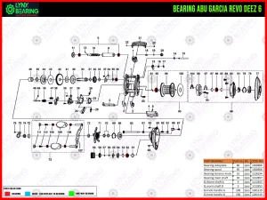 Abu Garcia Revo Deez 6 Bearing Kits reel schematic