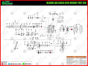 Abu Garcia Revo Inshore 2008 Bearing Kits reel schematic