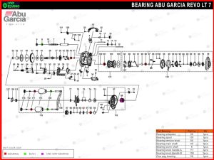 Abu Garcia Revo LT 7 Bearing Kits reel schematic