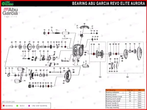 Abu Garcia Revo Elite Aurora Bearing Kits reel schematic