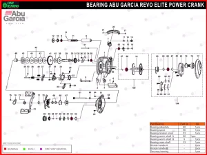 Abu Garcia Revo Elite Power Crank Bearing Kits reel schematic