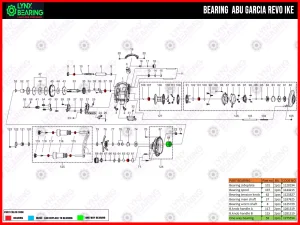 Abu Garcia Revo 4 Ike Bearing Kits reel schematic