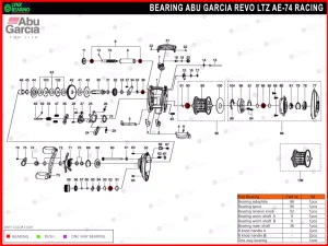 Abu Garcia Revo LTZ AE74-Racing Bearing Kits reel schematic