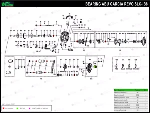 Abu Garcia SLC-IB8 Lynx Bearing Kits reel schematic